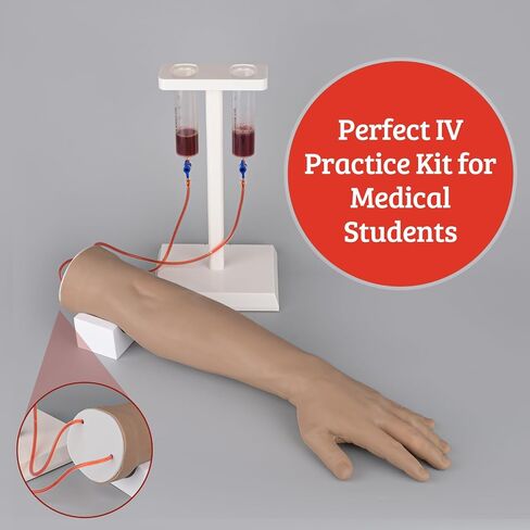 SimCoach Phlebotomy Practice Kit for Injection Training, IV Practice Kit with Phlebotomy Arm, Venipuncture and Blood Draw Practice Kit for Medical Students, Nursing School Essentials in Saudi Arabia