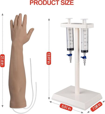 SimCoach Phlebotomy Practice Kit for Injection Training, IV Practice Kit with Phlebotomy Arm, Venipuncture and Blood Draw Practice Kit for Medical Students, Nursing School Essentials in Saudi Arabia