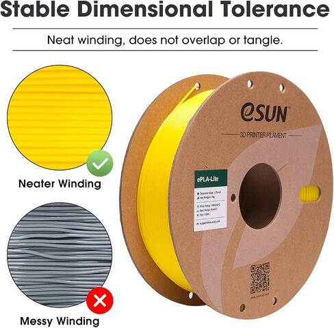 eSUN PLA Filament 1.75mm, High Toughness 3D Printer Filament Upgraded PLA Filament, Dimensional Accuracy +/- 0.03mm, 1KG Cardboard Spool (2.2 LBS) 3D Printing Filament for 3D Printers, Black in Saudi Arabia