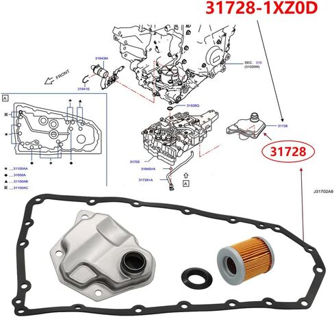 Nakkaa Automatic Transmission with Disc Seal Oil Cooler Return Compatible with Rogue 2008-2013 Compass 2008-2015 JF011E RE0F10A in Saudi Arabia