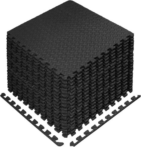 سجادة أرضية للتمارين الرياضية من ستيلكول، سجادة تمارين من بلاط إسفنجي متشابك من أسيتات فينيل الإيثيل (EVA) مع حدود - للصالات الرياضية واليوجا والتمارين الخارجية in Kuwait