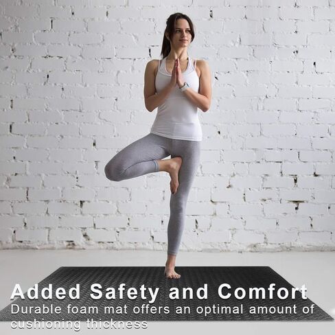 سجادة أرضية للتمارين الرياضية من ستيلكول، سجادة تمارين من بلاط إسفنجي متشابك من أسيتات فينيل الإيثيل (EVA) مع حدود - للصالات الرياضية واليوجا والتمارين الخارجية in Kuwait