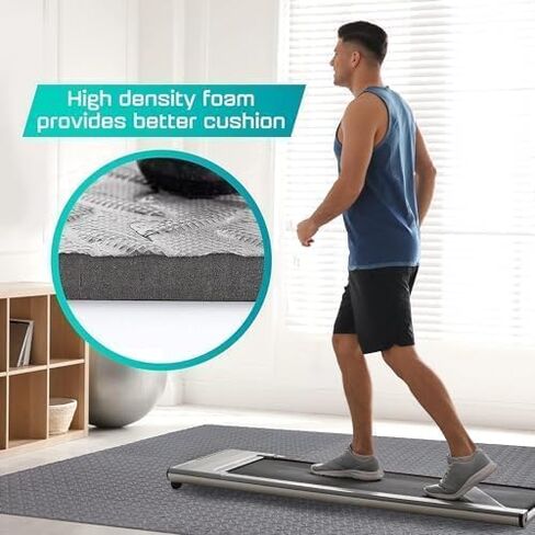 Yes4All Thicker EVA Foam Puzzle Exercise Mats for Home Gym Workout ¾" Interlocking Floor Tiles for Fitness Equipment - Grey - 48 Square Feet in Saudi Arabia