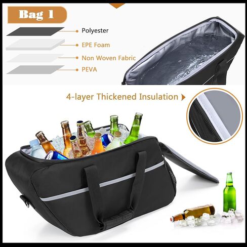 حقيبة بطانات السرج من HODRANT ومبرد حقيبة السرج للدراجات النارية، حقيبتين، متوافقة مع حقيبة السرج الصلبة Harley Davidson 2014-2022، منظم حقيبة السرج للدراجات النارية للسفر وإدراج حقيبة تبريد معزولة in Kuwait