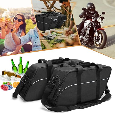 حقيبة بطانات السرج من HODRANT ومبرد حقيبة السرج للدراجات النارية، حقيبتين، متوافقة مع حقيبة السرج الصلبة Harley Davidson 2014-2022، منظم حقيبة السرج للدراجات النارية للسفر وإدراج حقيبة تبريد معزولة in Kuwait
