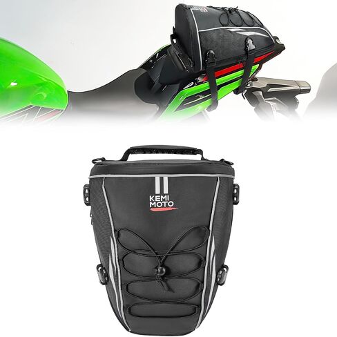 KEMIMOTO Motorcycle Tail Bag Waterproof Tank Bag Tool Carry Bag Storage Saddle Bag Sports Motorbike Rear Rack Bag with shoulder strap and Waterproof Cover 10L in Saudi Arabia