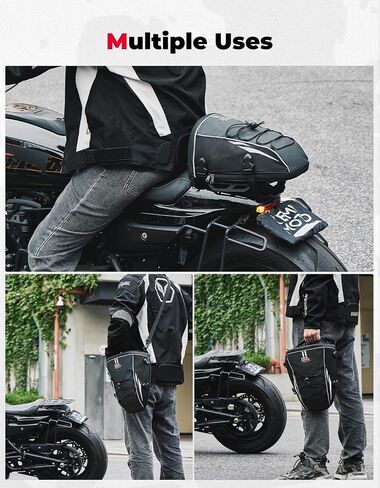 KEMIMOTO Motorcycle Tail Bag Waterproof Tank Bag Tool Carry Bag Storage Saddle Bag Sports Motorbike Rear Rack Bag with shoulder strap and Waterproof Cover 10L in Saudi Arabia