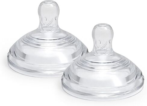 حلمات بديلة لزجاجة دكتور تالبوت المضادة للمغص - لوازم تغذية لحديثي الولادة - (عبوة من قطعتين) حلمات مرنة ناعمة سريعة التدفق - أكثر من 6 أشهر in Kuwait