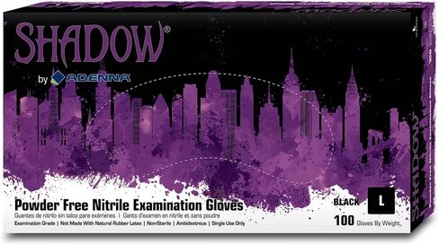 Adenna SHD939 Shadow 6 mil Powder-Free Nitrile Exam Gloves, Medical Grade, Black, XX-Large, Box of 90 in Saudi Arabia