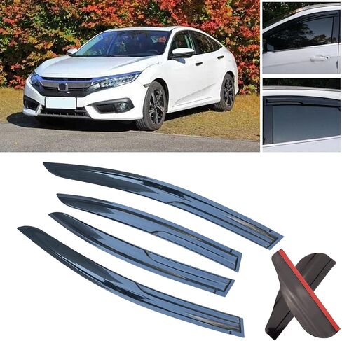 BeeGo Window Vent Visor Deflectors Rain Guards 6pcs Compatible with Toyota Rav4 2019 2020 2021 2022 2023 Rain Guards for Car Windows Accessories Black Sports Style in Saudi Arabia