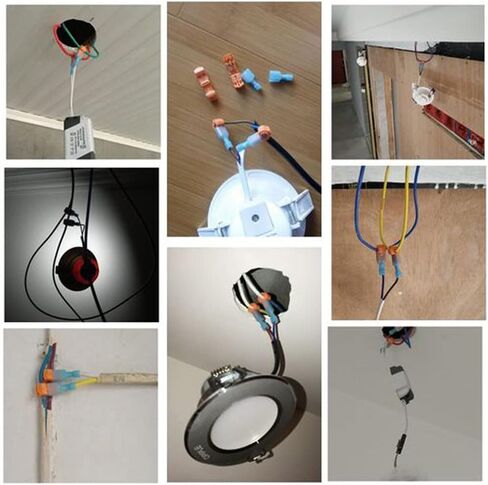 HIGHSHION أزرق 16-14 AWG 100 قطعة أطراف أسلاك كهربائية ذاتية التعرية سريعة التوصيل، موصلات أسلاك طرفية معزولة للفصل السريع للذكور in Saudi Arabia