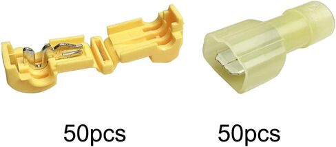 HIGHSHION أزرق 16-14 AWG 100 قطعة أطراف أسلاك كهربائية ذاتية التعرية سريعة التوصيل، موصلات أسلاك طرفية معزولة للفصل السريع للذكور in Saudi Arabia