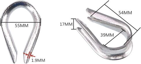 KIKEEP 1 حزمة 304 سلسلة من الفولاذ المقاوم للصدأ كشتبان سلك حبل كابل الكشتبانات تزوير لوس كابلوير كشتبان (M16 لحبل سلك 5/8 بوصة) in Kuwait