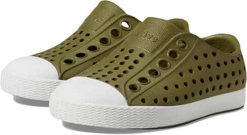 Native Shoes Kids Jefferson (Toddler/Little Kid) - EVA Upper and Lining - Perforations for Temperature Control Rookie Green/Shell White 5 Toddler M in Saudi Arabia