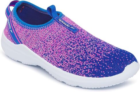 Speedo Water Shoe Surfknit Pro Kids, Turkish Sea/Flare Pink, 1 US Unisex Big in Saudi Arabia