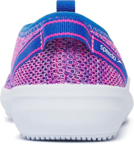 Speedo Water Shoe Surfknit Pro Kids, Turkish Sea/Flare Pink, 1 US Unisex Big in Saudi Arabia