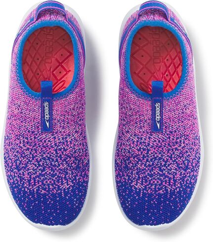 Speedo Water Shoe Surfknit Pro Kids, Turkish Sea/Flare Pink, 1 US Unisex Big in Saudi Arabia