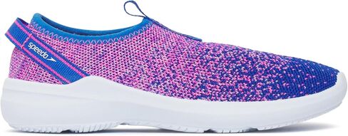 Speedo Water Shoe Surfknit Pro Kids, Turkish Sea/Flare Pink, 1 US Unisex Big in Saudi Arabia