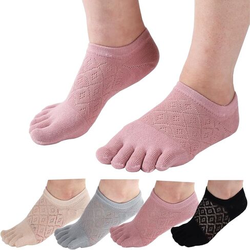 جوارب Meaiguo Toe Socks No Show قطن منخفضة القطع بخمسة أصابع رياضية للنساء in Kuwait
