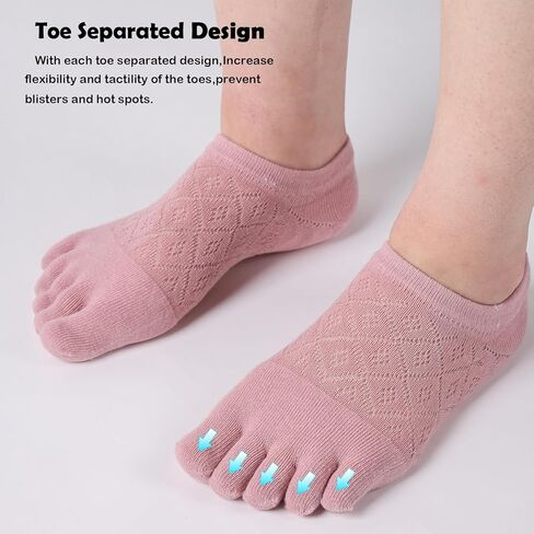 جوارب Meaiguo Toe Socks No Show قطن منخفضة القطع بخمسة أصابع رياضية للنساء in Kuwait