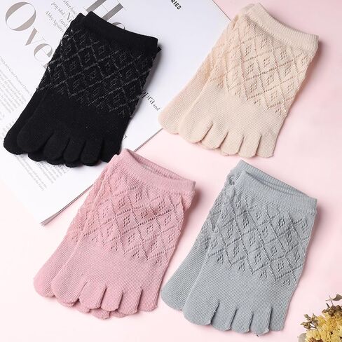 جوارب Meaiguo Toe Socks No Show قطن منخفضة القطع بخمسة أصابع رياضية للنساء in Kuwait