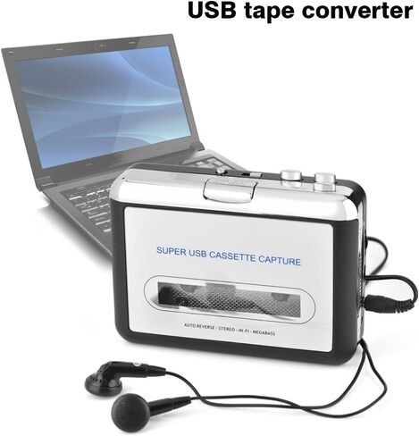 محول كاسيت إلى MP3، مشغل شريط Walkman، شريط كاسيت USB شخصي إلى PC MP3 CD Switcher Converter، مشغل الموسيقى الصوتي مع سماعات الرأس in Saudi Arabia