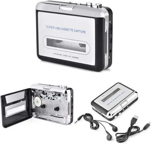 محول كاسيت إلى MP3، مشغل شريط Walkman، شريط كاسيت USB شخصي إلى PC MP3 CD Switcher Converter، مشغل الموسيقى الصوتي مع سماعات الرأس in Saudi Arabia