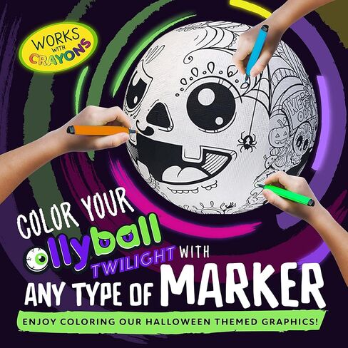 Ollyball Twilight - Glow in the Dark, Color-in Ball for Full-Force indoor and Outdoor Play! in Kuwait