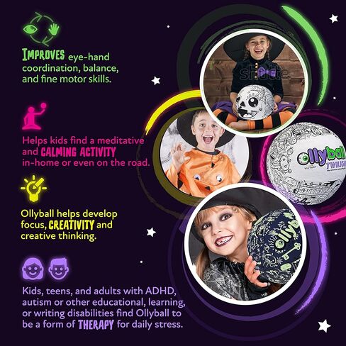 Ollyball Twilight - Glow in the Dark, Color-in Ball for Full-Force indoor and Outdoor Play! in Kuwait