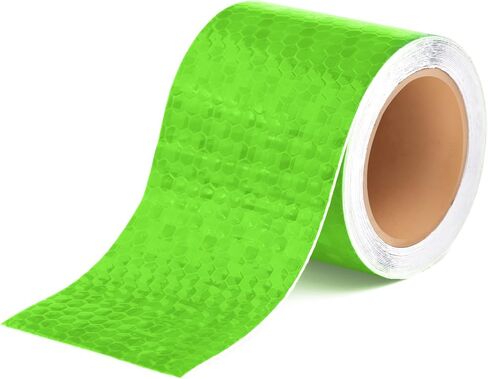 شريط تحذير عاكس للسلامة من ORYOUGO، شريط عالي الكثافة - شريط خطر ذاتي اللصق - شريط منقط مقاس 2 بوصة للمقطورات، أخضر in Kuwait