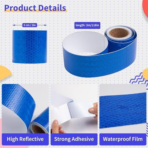 شريط تحذير عاكس للسلامة من ORYOUGO، شريط عالي الكثافة - شريط خطر ذاتي اللصق - شريط منقط مقاس 2 بوصة للمقطورات، أخضر in Kuwait