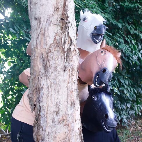 قناع هالفورد البني للحصان، قناع رأس حيوان مبتكر، أقنعة وجه كاملة مضحكة للحفلات التنكرية in Kuwait