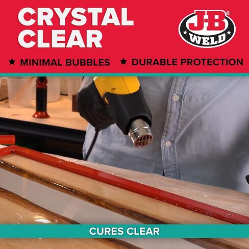 J-B Weld 43032 UltraRez UV Resistant Resin, Epoxy Resin, Art Resin, Crystal Clear Non- Yellowing, 32 fl. Oz. Kit, Clear in Saudi Arabia