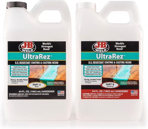J-B Weld 43032 UltraRez UV Resistant Resin, Epoxy Resin, Art Resin, Crystal Clear Non- Yellowing, 32 fl. Oz. Kit, Clear in Saudi Arabia