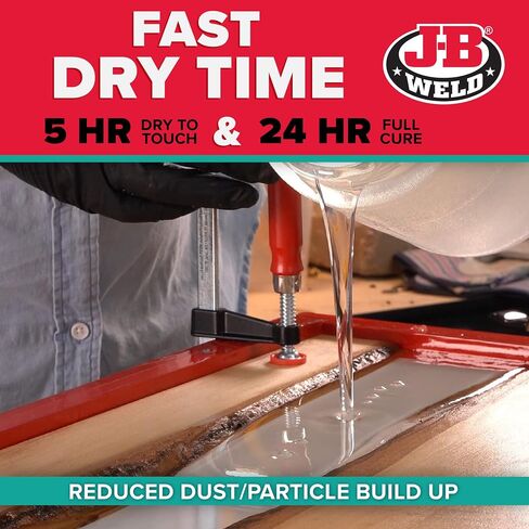 J-B Weld 43032 راتنج UltraRez المقاوم للأشعة فوق البنفسجية، راتنجات الإيبوكسي، راتنجات فنية، كريستال شفاف غير أصفر، 32 أونصة سائلة. أوز. كيت، واضح in Saudi Arabia