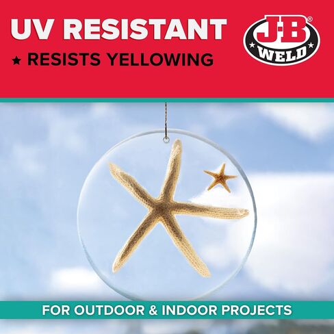 J-B Weld 43032 راتنج UltraRez المقاوم للأشعة فوق البنفسجية، راتنجات الإيبوكسي، راتنجات فنية، كريستال شفاف غير أصفر، 32 أونصة سائلة. أوز. كيت، واضح in Saudi Arabia