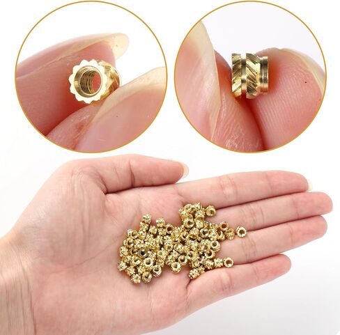 100 قطعة من Amabro 100 قطعة M3x4x5mm إدراجات مترابطة، طباعة ثلاثية الأبعاد صواميل نحاسية مترابطة خيط صامولة نحاسية حرارية مخرشة لأجزاء الطباعة ثلاثية الأبعاد للكمبيوتر المحمول والسيارات غلاف بلاستيكي in Kuwait