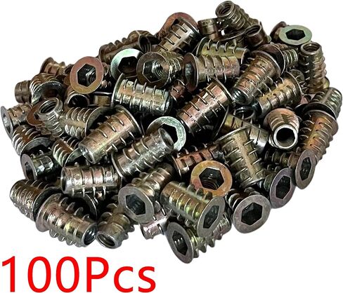 M4 x 10 mm Threaded Inserts Nuts, Hex Drive Threaded Wood Inserts, Threaded Wood Inserts Bolt Fastener Connector Hex Socket Drive for Wood Furniture, 150Pcs in Saudi Arabia