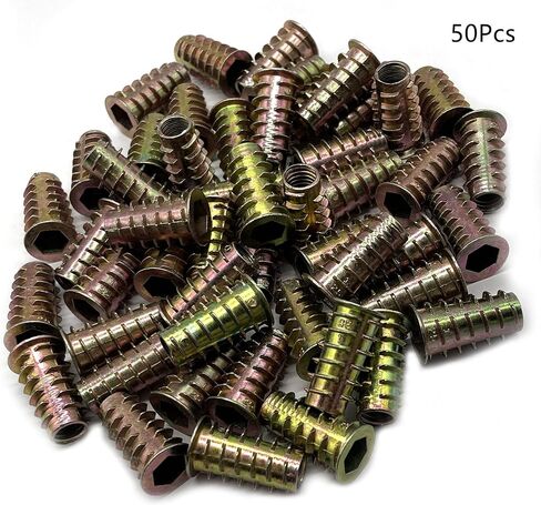 M4 x 10 mm Threaded Inserts Nuts, Hex Drive Threaded Wood Inserts, Threaded Wood Inserts Bolt Fastener Connector Hex Socket Drive for Wood Furniture, 150Pcs in Saudi Arabia