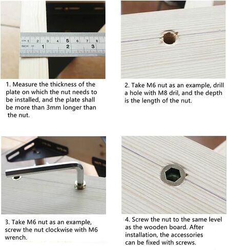 M4 x 10 mm Threaded Inserts Nuts, Hex Drive Threaded Wood Inserts, Threaded Wood Inserts Bolt Fastener Connector Hex Socket Drive for Wood Furniture, 150Pcs in Kuwait
