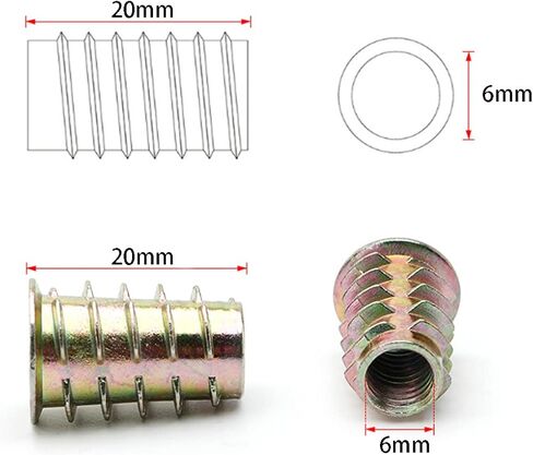 M4 x 10 mm Threaded Inserts Nuts, Hex Drive Threaded Wood Inserts, Threaded Wood Inserts Bolt Fastener Connector Hex Socket Drive for Wood Furniture, 150Pcs in Saudi Arabia