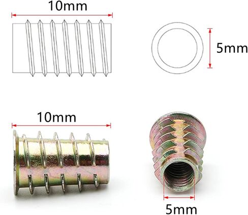M4 x 10 mm Threaded Inserts Nuts, Hex Drive Threaded Wood Inserts, Threaded Wood Inserts Bolt Fastener Connector Hex Socket Drive for Wood Furniture, 150Pcs in Kuwait