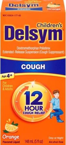 Delsym Cough Suppressant Alcohol Free Orange Flavored Liquid- 2 Pack, 5 ounces Bottle in Kuwait