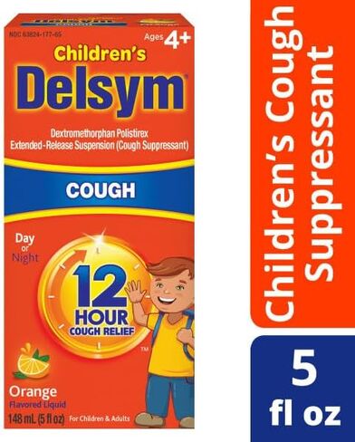 Delsym Cough Suppressant Alcohol Free Orange Flavored Liquid- 2 Pack, 5 ounces Bottle in Kuwait