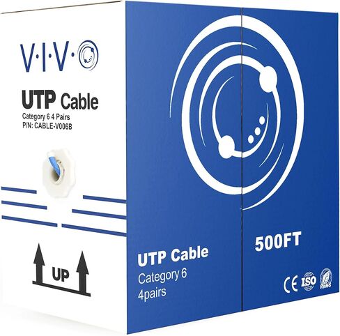 VIVO 1,000ft Bulk Cat6, CCA Ethernet Cable, 23 AWG, UTP Pull Box, Cat-6 Wire, Indoor, Network Installations, Gray, CABLE-V004 in Kuwait