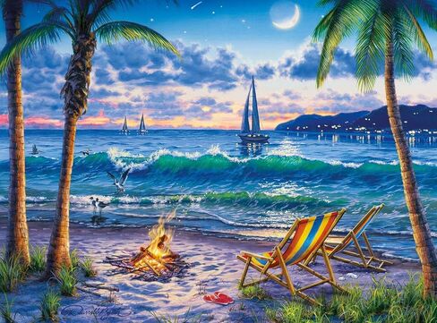 الطلاء بالأرقام للبالغين والأطفال، لوحة رسم DIY مع 4 فرش طلاء ودهانات أكريليك، ديكور هدايا قماش ملفوف مقاس 40.64 سم × 50.8 سم، مشهد طبيعي لنهاية الصيف in Kuwait