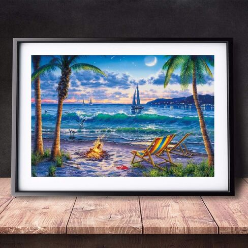 الطلاء بالأرقام للبالغين والأطفال، لوحة رسم DIY مع 4 فرش طلاء ودهانات أكريليك، ديكور هدايا قماش ملفوف مقاس 40.64 سم × 50.8 سم، مشهد طبيعي لنهاية الصيف in Kuwait