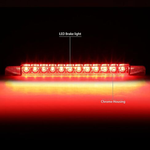 DNA MOTORING 3BL-4RUNNER10-LED-CH كروم الإسكان LED ضوء الفرامل الذيل الثالث [متوافق مع 10-16 4Runner / 14-16 هايلاندر / 10-15 بريوس / 12-16 بريوس C / 12-16 بريوس V / 11-16 سيينا ] in Saudi Arabia
