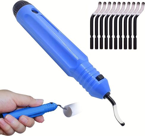 Wozoohyi Deburring Tool + 10 Pcs BS1010 Rotary Deburr Blades,Deburring Chamfer Tool for Wood/Plastic/Aluminum/Copper/PVC/3D Printing and Steel,Deburing Tool with Handle (1) in Saudi Arabia