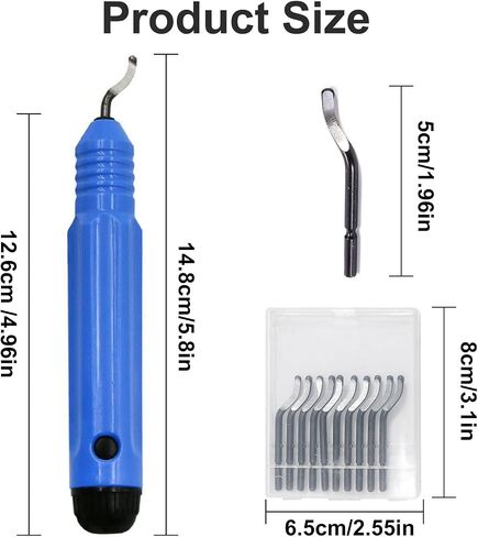 Wozoohyi Deburring Tool + 10 Pcs BS1010 Rotary Deburr Blades,Deburring Chamfer Tool for Wood/Plastic/Aluminum/Copper/PVC/3D Printing and Steel,Deburing Tool with Handle (1) in Saudi Arabia